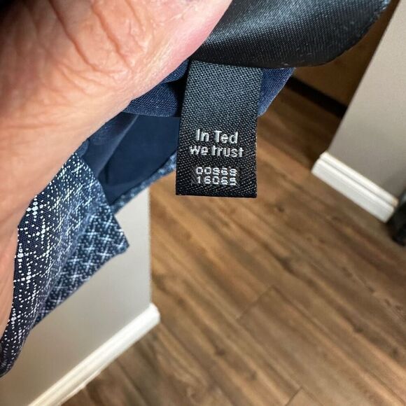 Ted Baker 7/3X Navy Patterned Shirt - Picture 9 of 11